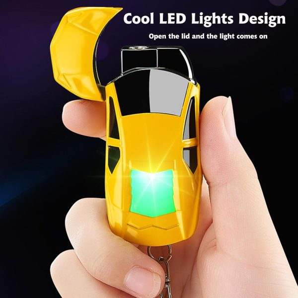 Stylish Sports Car-Shaped Torch Lighter, Adjustable Windproof Flame with Adjust Flame Tool, Refillable Butane Cool Lighter for Gifts, Outdoor, Men (Pink Yellow) - Image 5
