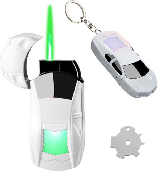 Stylish Sports Car-Shaped Torch Lighter, Adjustable Windproof Flame with Adjust Flame Tool, Refillable Butane Cool Lighter for Gifts, Outdoor, Men (Pink Yellow) - Image 11