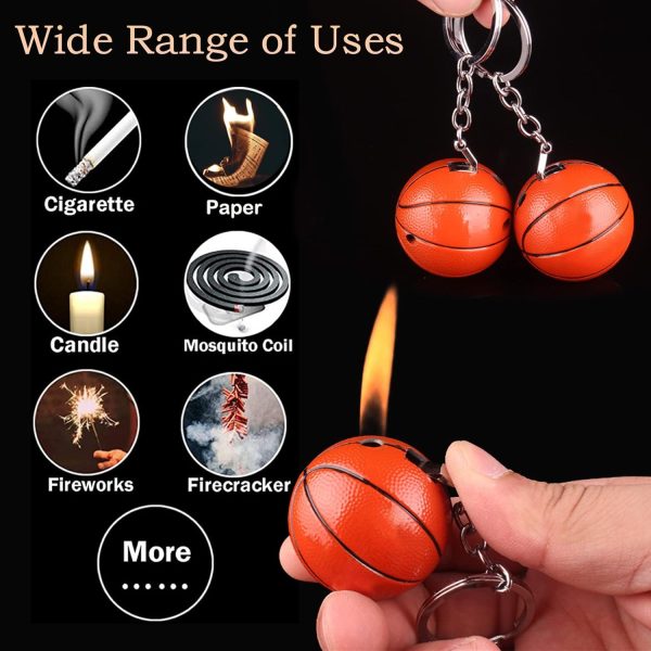 Torch Lighter, Creative Basketball Design with Keychain, Cool Adjustable Soft Flame Funny Refillable Butane Lighters for Outdoor Indoor Use (Without Butane) - Image 2