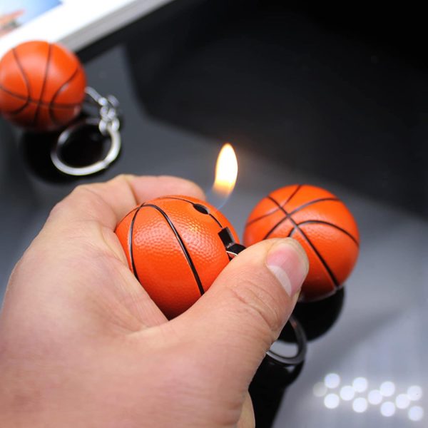 Torch Lighter, Creative Basketball Design with Keychain, Cool Adjustable Soft Flame Funny Refillable Butane Lighters for Outdoor Indoor Use (Without Butane) - Image 7
