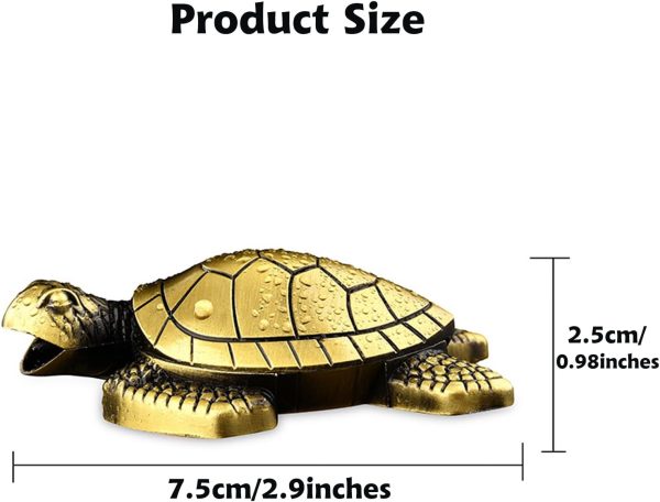 Creative Golden Turtle Desktop Torch Lighter - Portable Gas Lighter with Adjustable Soft Flame, Refillable (Without Butane) - Bronze Gold - Image 4