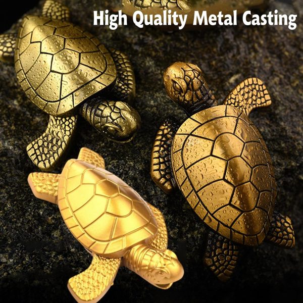 Creative Golden Turtle Desktop Torch Lighter - Portable Gas Lighter with Adjustable Soft Flame, Refillable (Without Butane) - Bronze Gold - Image 6