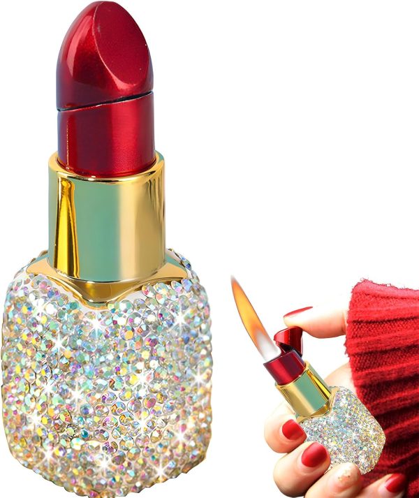 Cute Lipstick Lighter, 2 Pack Soft Flame Refillable Butane Lighter with Flame Adjustment Tool, Unique Torch Lighter Cool Lighters for Women,Girls, Birthday, Anniversary(Without Butane)-Red - Image 8