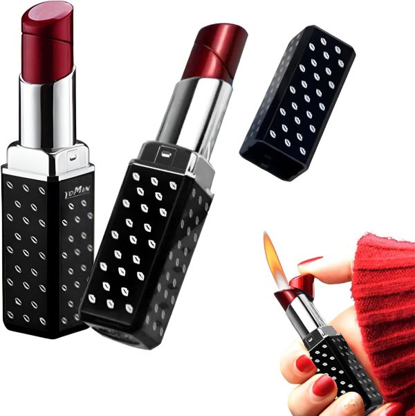 Cute Lipstick Lighter, 2 Pack Soft Flame Refillable Butane Lighter with Flame Adjustment Tool, Unique Torch Lighter Cool Lighters for Women,Girls, Birthday, Anniversary(Without Butane)-Red - Image 18