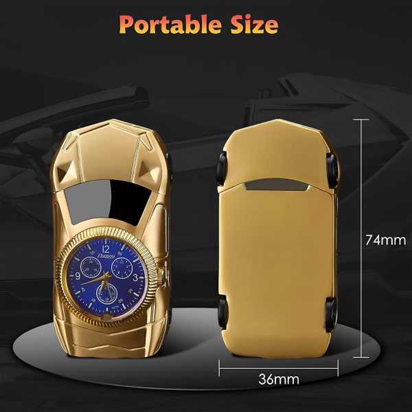 Torch Lighter, Stylish Sports Car-Shaped Butane Lighter, Creative Windproof Lighter with Cool Design, Novelty Jet Flame Torch Lighter, Refillable Butane Gifts Lighter for Outdoor Indoor(Gold-A) - Image 7