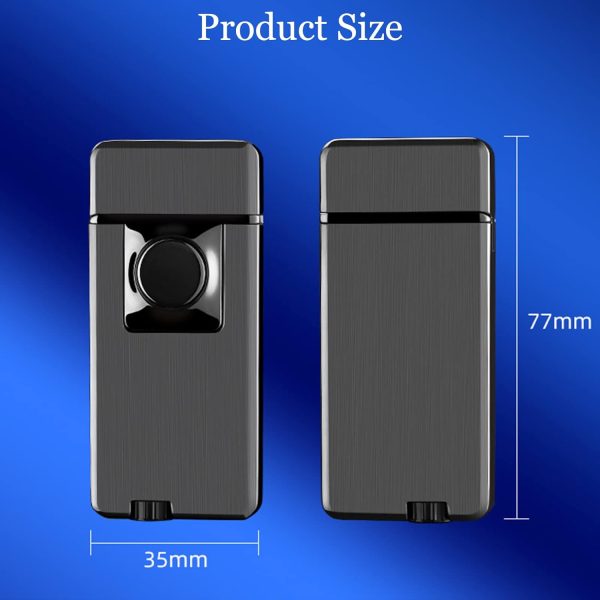 Torch Dual Flame Lighter with 6 Flint Stones, Windproof with Gas Window, Adjustable Soft & Jet Flame, Refillable Butane for Indoor Outdoor - Black - Image 24