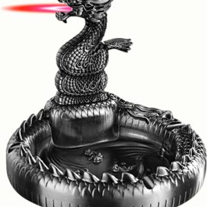Torch Lighter, Advanced Luxury Desktop Dragon-Shaped Butane Lighter, Cool Adjustable Jet Flame Lighter, Refillable Butane Lighter for Tabletop Ornament Men Boyfriends Indoor (Without Butane)-Black