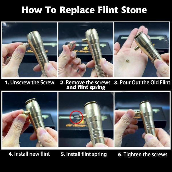 Torch Lighter, Upgraded Long Handle Trench Lighter Fluid Refillable with Visible Fuel Tank, Windproof Vintage Lighter with 5pcs Flint Stone, Cool Kerosene Lighter for Outdoor Camping Collection Gifts - Image 7